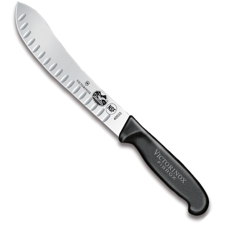 Swiss Army Brands Victorinox 40533 Kitchen Fibrox Pro Black Butcher - Straight, 8In Granton Blade VIC-5.7423.20